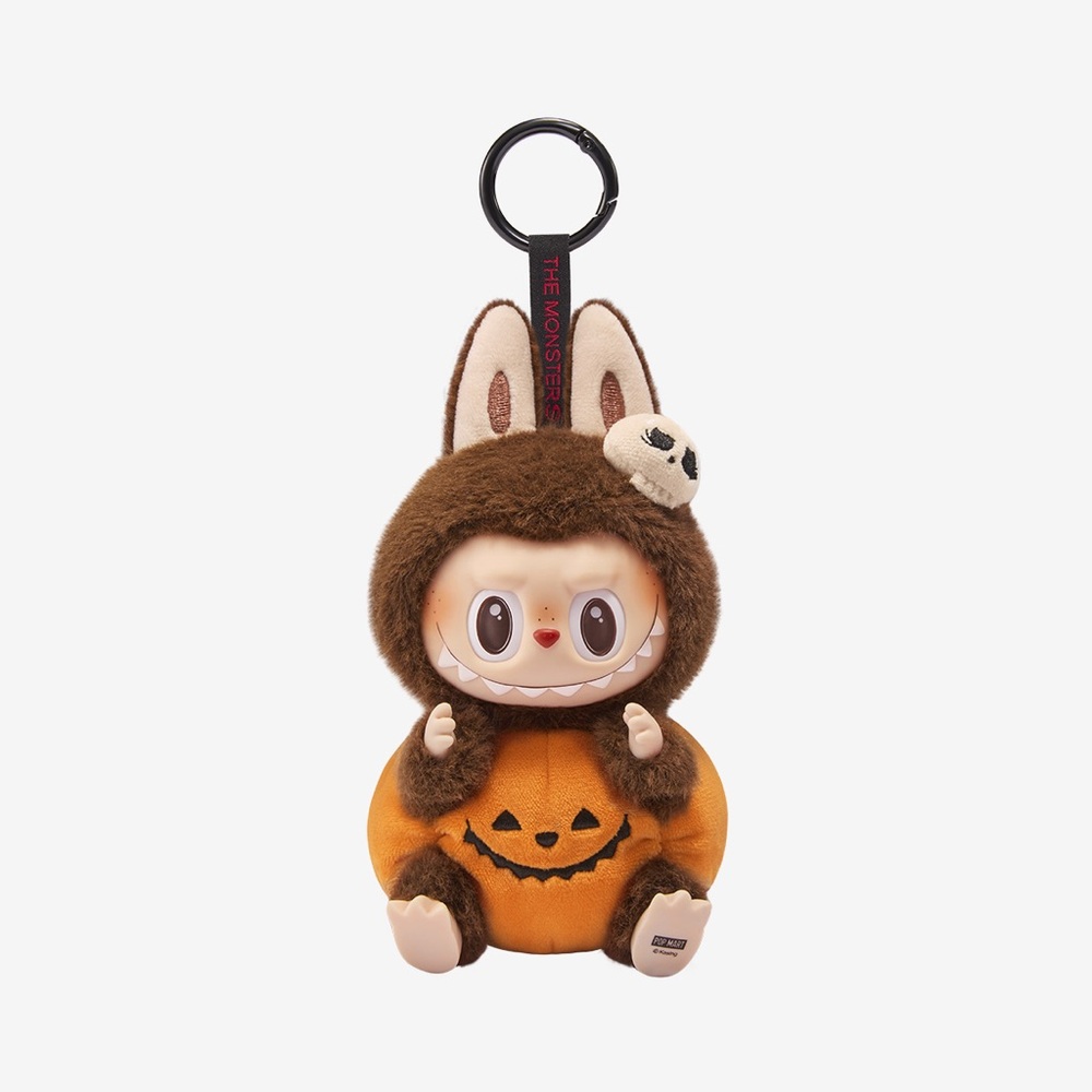 NIB Labubu Happy Halloween Party Series Sitting Pumpkin Vinyl Plush Pendant